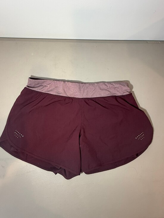 Avia Pants - Avia Women's Burgundy Athletic Running Shorts with Pink Waistband